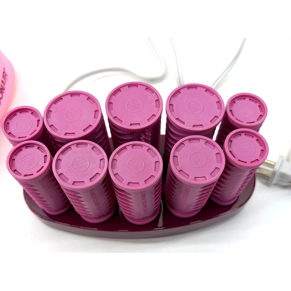 Conair Curls On The Go Hot Rollers 10 Pink NO CLIPS Travel Pageant Cheer TESTED - Picture 9 of 12